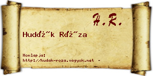 Hudák Róza névjegykártya